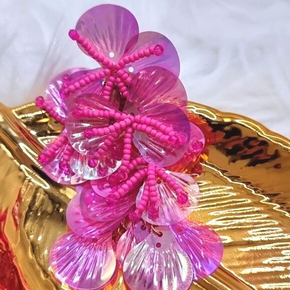 New C&C California Shell flower bead tropical earrings - Picture 4 of 11